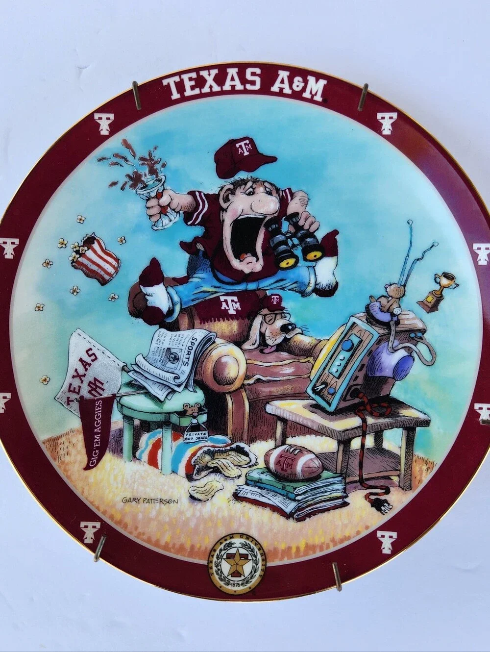 TEXAS A & M FAN THE ULTIMATE LTD EDITION WALL PLATE GARY PATTERSON DANBURY MINT